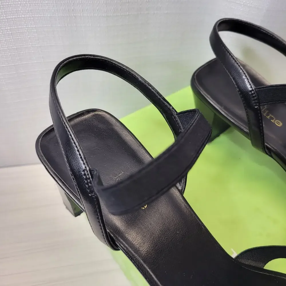 Madeline Stuart Scrabble Black Strappy Heeled Sandals, 9